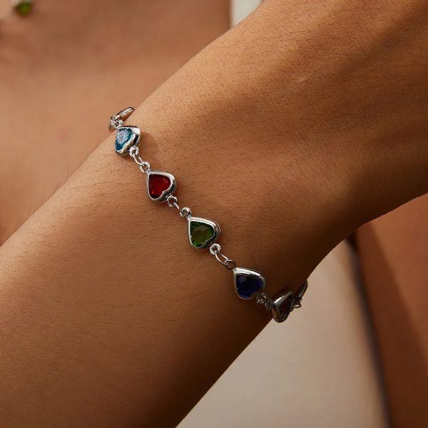 Red Zircon Heart Chain Bracelet Red Zircon Heart Chain Bracelet