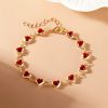 Red Zircon Heart Chain Bracelet Red Zircon Heart Chain Bracelet