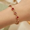 Red Zircon Heart Chain Bracelet Red Zircon Heart Chain Bracelet