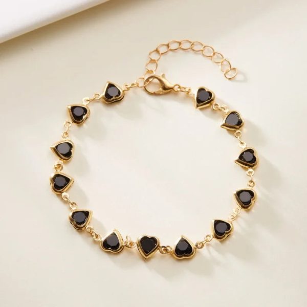 Red Zircon Heart Chain Bracelet Red Zircon Heart Chain Bracelet