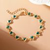 Red Zircon Heart Chain Bracelet Red Zircon Heart Chain Bracelet