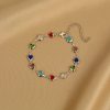Red Zircon Heart Chain Bracelet Red Zircon Heart Chain Bracelet