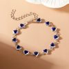 Red Zircon Heart Chain Bracelet Red Zircon Heart Chain Bracelet