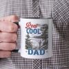 Reel Cool Dad Fishing Personalized Mug, Funny Vintage Fisherman Fatherhood Gift with Custom Name