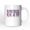 Retro America 1776 Floral Personalized Mug, Land of the Free Patriotic Gift with Custom Name Retro America 1776 Floral Personalized Mug, Land of the Free Patriotic Gift with Custom Name