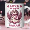 Retro Cupid Valentine Blowing Bubble Personalized Mug, Love Season Vintage Valentine's Day Gift Retro Cupid Valentine Blowing Bubble Personalized Mug, Love Season Vintage Valentine's Day Gift