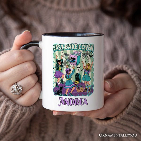 Retro Easy-Bake Coven Horror Movie Personalized Mug, Funny Retro Witch Halloween Gift with Custom Name Retro Easy-Bake Coven Horror Movie Personalized Mug, Funny Retro Witch Halloween Gift with Custom Name