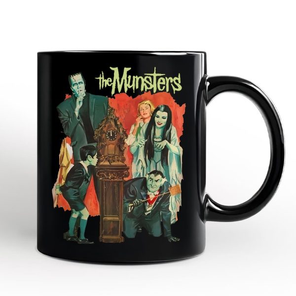 Retro Monster Family Sitcom Personalized Mug, Horror Halloween Gift with Custom Name