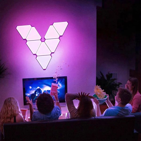 RGB Triangular Quantum Wall Lamp with Music Sync RGB Triangular Quantum Wall Lamp with Music Sync