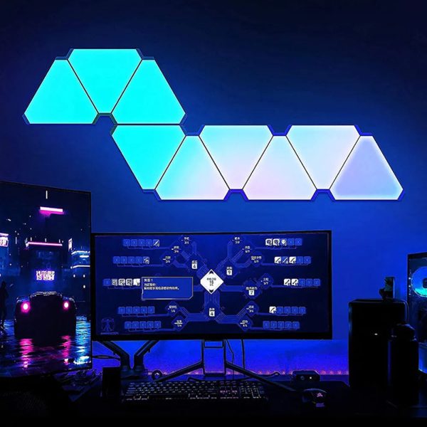 RGB Triangular Quantum Wall Lamp with Music Sync RGB Triangular Quantum Wall Lamp with Music Sync