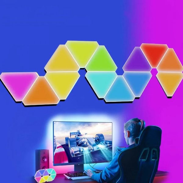 RGB Triangular Quantum Wall Lamp with Music Sync RGB Triangular Quantum Wall Lamp with Music Sync