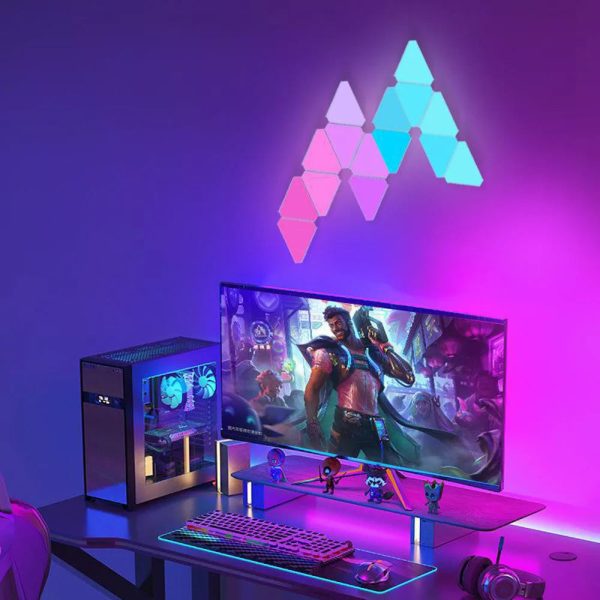 RGB Triangular Quantum Wall Lamp with Music Sync RGB Triangular Quantum Wall Lamp with Music Sync