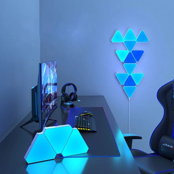 RGB Triangular Quantum Wall Lamp with Music Sync RGB Triangular Quantum Wall Lamp with Music Sync