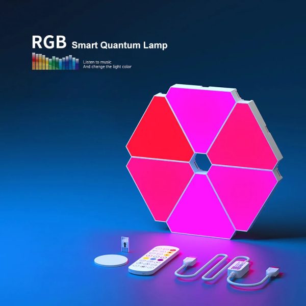 RGB Triangular Quantum Wall Lamp with Music Sync RGB Triangular Quantum Wall Lamp with Music Sync