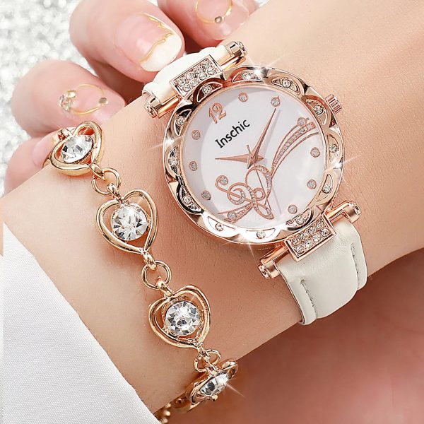 Rhinestone Heart Watch and Jewelry Set for Women Rhinestone Heart Watch and Jewelry Set for Women