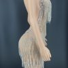 Rhinestones Crystals Tassel Backless Dress Rhinestones Crystals Tassel Backless Dress