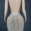 Rhinestones Crystals Tassel Backless Dress Rhinestones Crystals Tassel Backless Dress