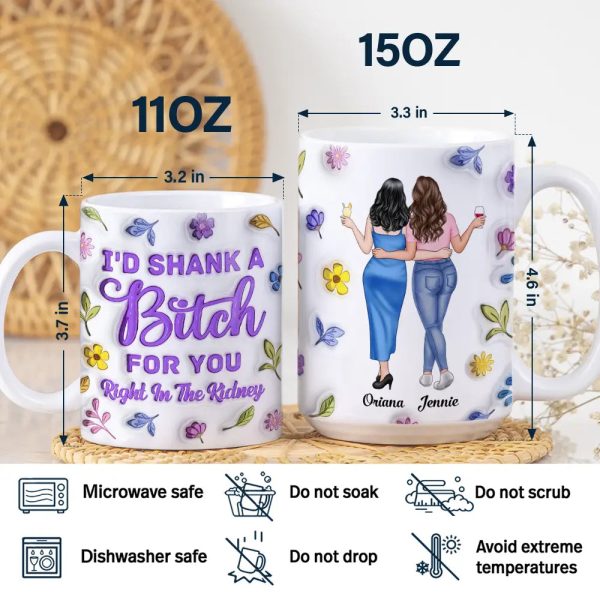 Right In The Kidney Besties Sisters - 3D Inflated Effect Printed Mug, Personalized White Edge-to-Edge Mug Right In The Kidney Besties Sisters - 3D Inflated Effect Printed Mug, Personalized White Edge-to-Edge Mug