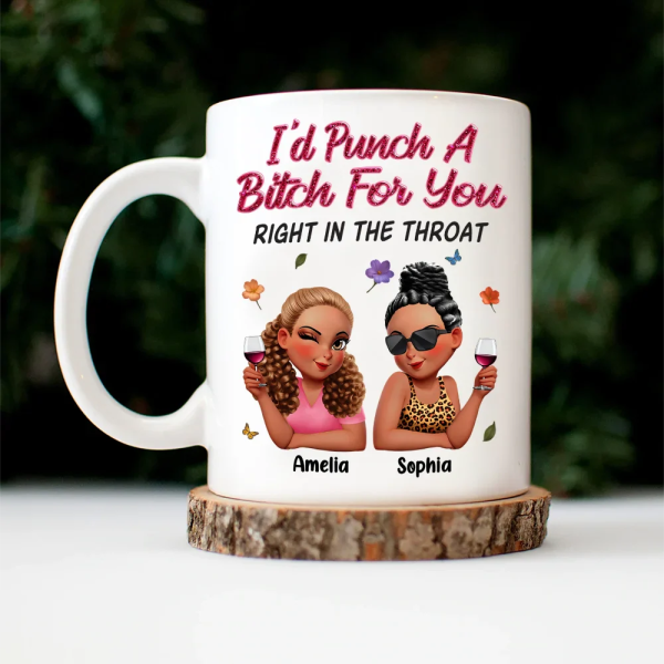 Right In The Throat 3D Bestie - Personalized Mug Right In The Throat 3D Bestie - Personalized Mug
