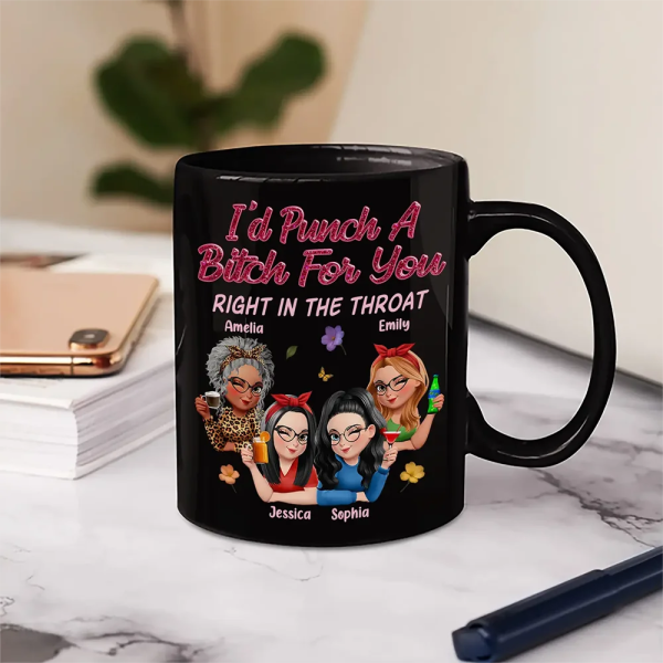 Right In The Throat 3D Bestie - Personalized Mug Right In The Throat 3D Bestie - Personalized Mug