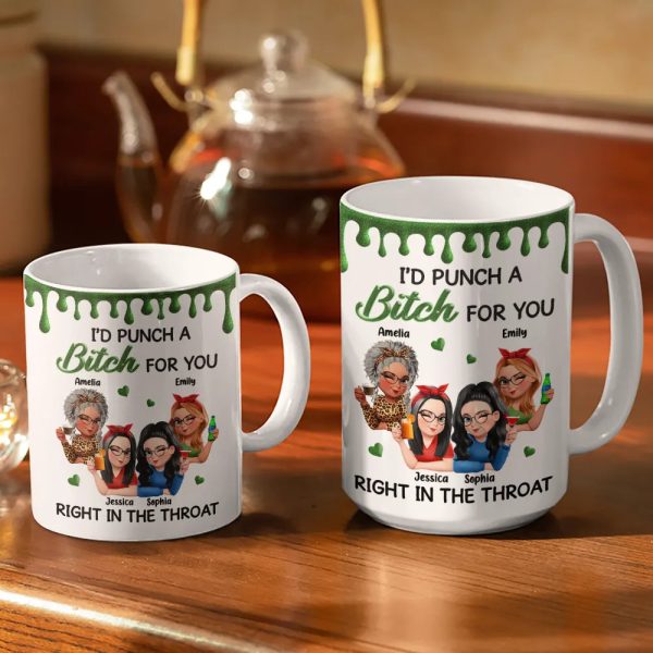 Right In The Throat 3D Bestie - Personalized White Edge-to-Edge Mug Right In The Throat 3D Bestie - Personalized White Edge-to-Edge Mug
