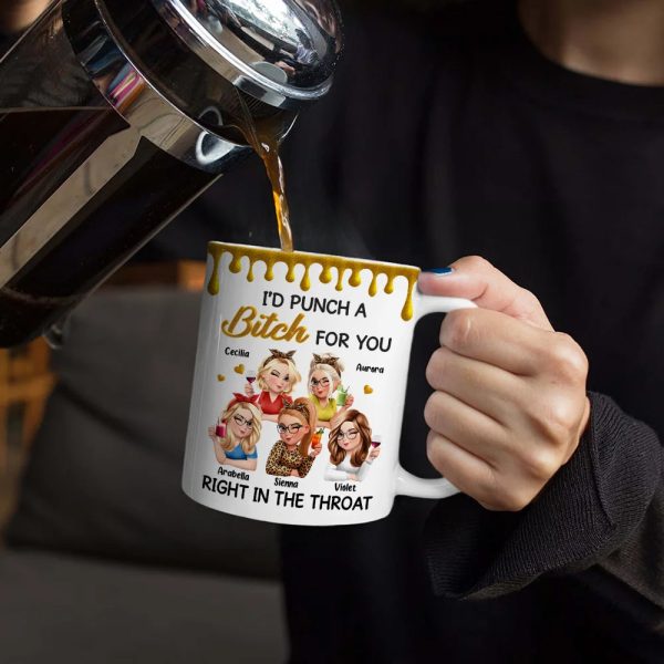 Right In The Throat 3D Bestie - Personalized White Edge-to-Edge Mug Right In The Throat 3D Bestie - Personalized White Edge-to-Edge Mug