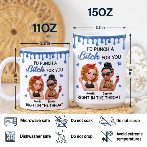 Right In The Throat 3D Bestie - Personalized White Edge-to-Edge Mug Right In The Throat 3D Bestie - Personalized White Edge-to-Edge Mug