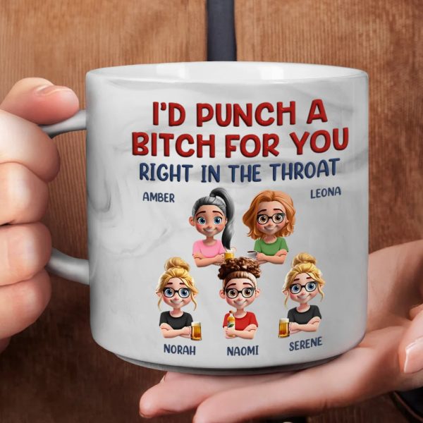 Right In The Throat Bestie - Personalized Marble Mug Right In The Throat Bestie - Personalized Marble Mug