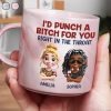 Right In The Throat Bestie - Personalized Marble Mug Right In The Throat Bestie - Personalized Marble Mug