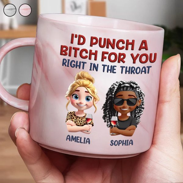 Right In The Throat Bestie - Personalized Marble Mug Right In The Throat Bestie - Personalized Marble Mug