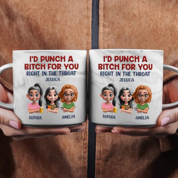 Right In The Throat Bestie - Personalized Marble Mug Right In The Throat Bestie - Personalized Marble Mug
