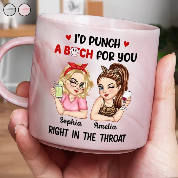 Right In The Throat Besties - Personalized Marble Mug Right In The Throat Besties - Personalized Marble Mug