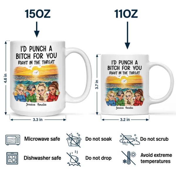 Right In The Throat Besties - Personalized Mug Right In The Throat Besties - Personalized Mug