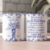 Romantic Couple Quote Ceramic Mug, Tree Hug Design, Heartwarming Gift for Lovers