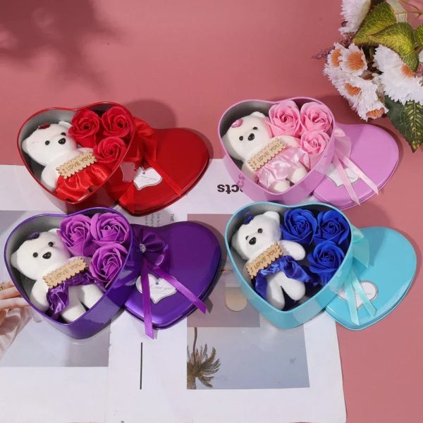 Rose Bear Soap Flower Gift Box