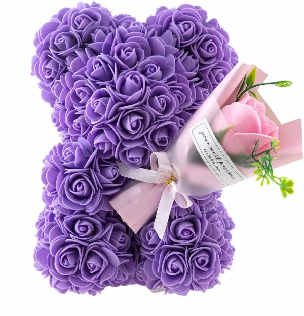 Rose Bear with Flower Bouquet 24cm Rose Bear with Flower Bouquet 24cm