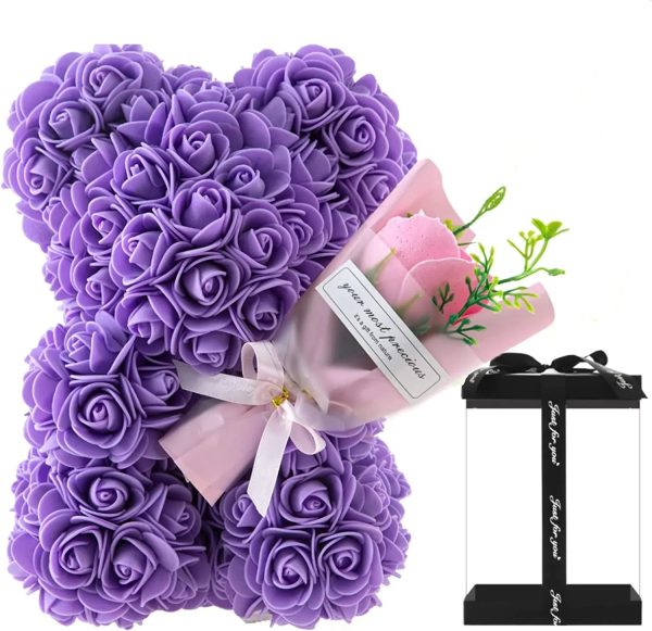 Rose Bear with Flower Bouquet 24cm Rose Bear with Flower Bouquet 24cm