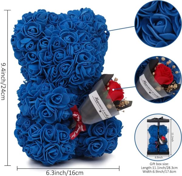 Rose Bear with Flower Bouquet 24cm Rose Bear with Flower Bouquet 24cm