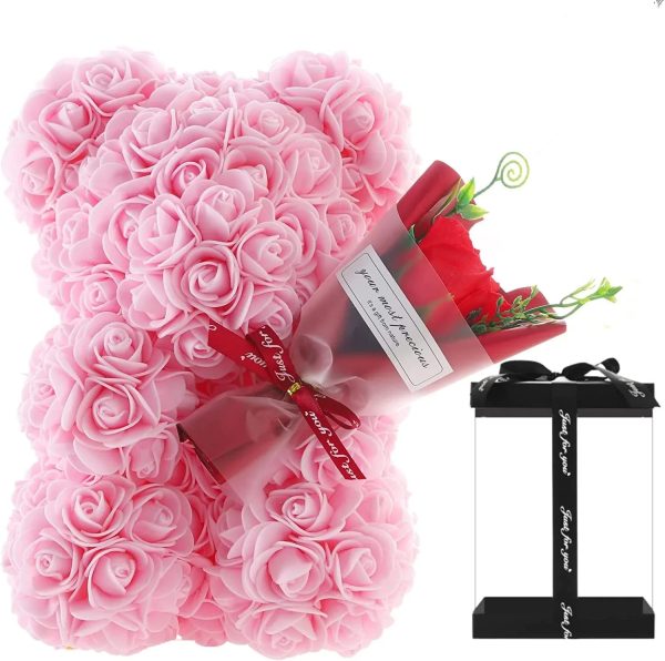 Rose Bear with Flower Bouquet 24cm Rose Bear with Flower Bouquet 24cm