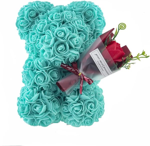 Rose Bear with Flower Bouquet 24cm Rose Bear with Flower Bouquet 24cm