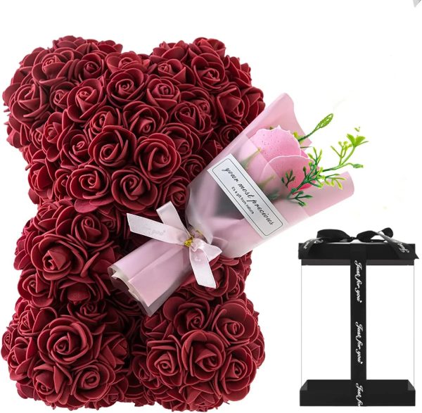 Rose Bear with Flower Bouquet 24cm Rose Bear with Flower Bouquet 24cm