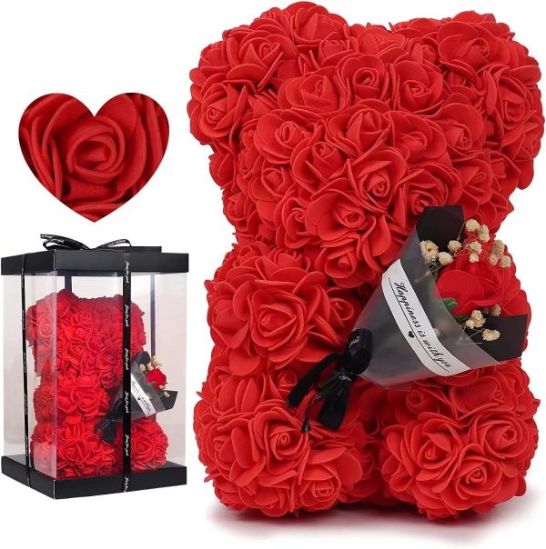 Rose Bear with Flower Bouquet 24cm Rose Bear with Flower Bouquet 24cm