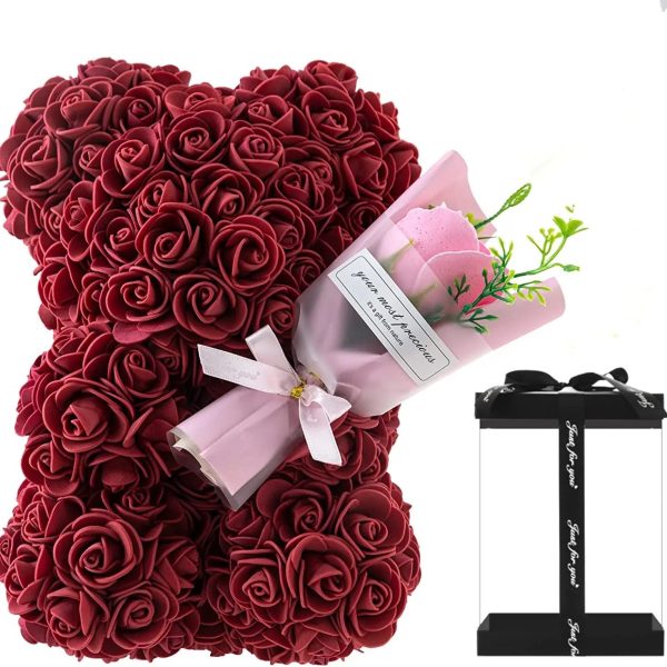 Rose Bear with Flower Bouquet 24cm Rose Bear with Flower Bouquet 24cm