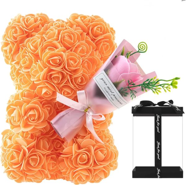Rose Bear with Flower Bouquet 24cm Rose Bear with Flower Bouquet 24cm
