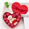 Rose Bear with Heart Shaped Display Case Rose Bear with Heart Shaped Display Case