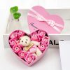 Rose Bear with Heart Shaped Display Case Rose Bear with Heart Shaped Display Case