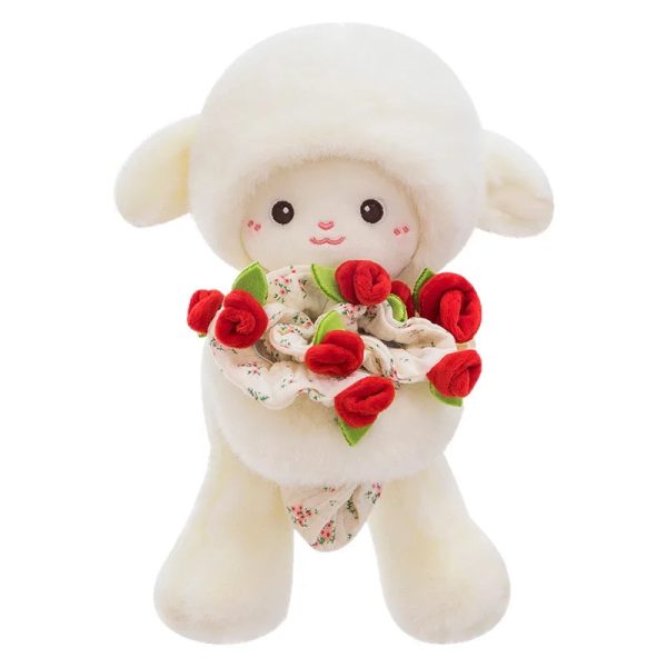 Rose Bouquet Sheep Plush Toy Cute Hugging Lamb Gift Rose Bouquet Sheep Plush Toy Cute Hugging Lamb Gift