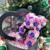 Rose Flower Teddy Bear 25cm Romantic Gift with Box