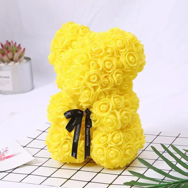 Rose Flower Teddy Bear 25cm Romantic Gift with Box