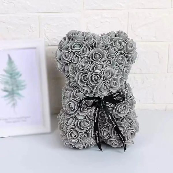 Rose Flower Teddy Bear 25cm Romantic Gift with Box